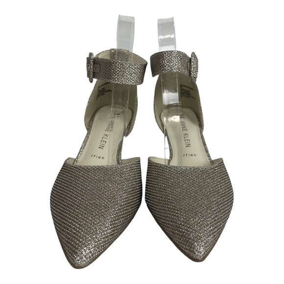 Anne Klein Fararia Anne Platinum Ankle Strap Point Toe Heels Pump Size 8 NWT box - Picture 5 of 15